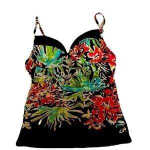 - Two piece Nanette Lepore  Hawaiian floral print  bathing suit Size S